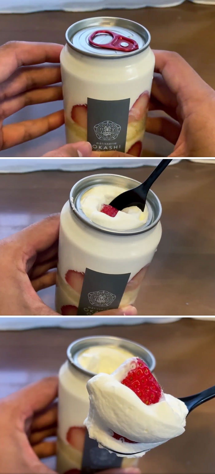 A Can Of Cake From A Vending Machine In Japan
