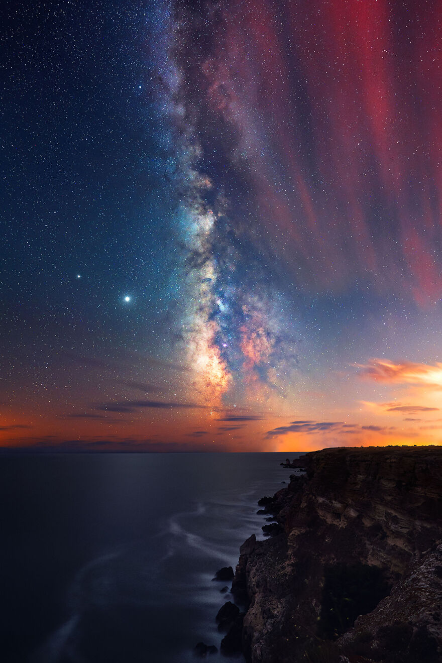 Milky Way With Some High Clouds Over The Black Sea Coast Of Bulgaria