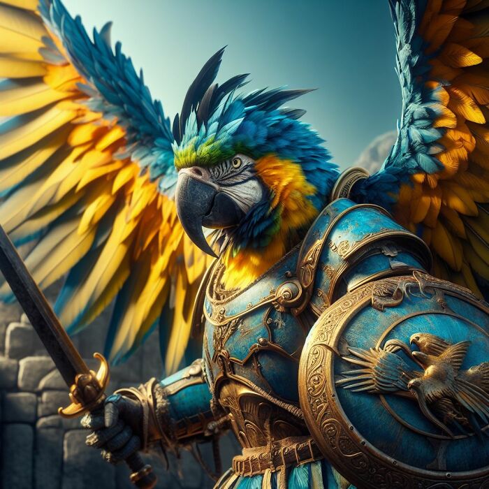 Blue And Gold Macaw Warrior