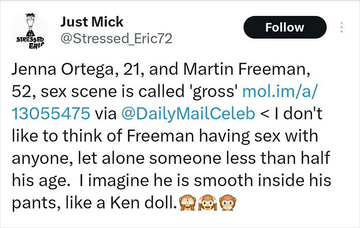 “The Worst Thing I’ve Ever Seen”: People Disturbed By Jenna Ortega And Martin Freeman’s Scene “The Worst Thing I’ve Ever Seen”: People Disturbed By Jenna Ortega And Martin Freeman’s Scene