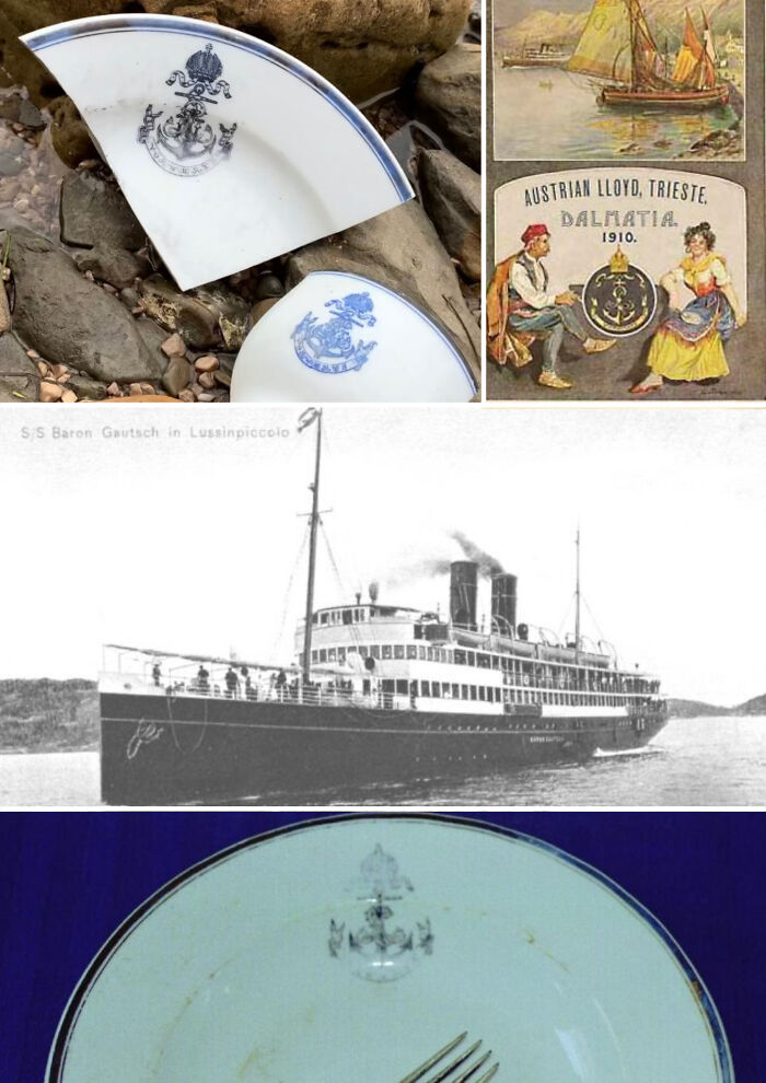 A Plate And A Cup From The Adriatic "Titanic"