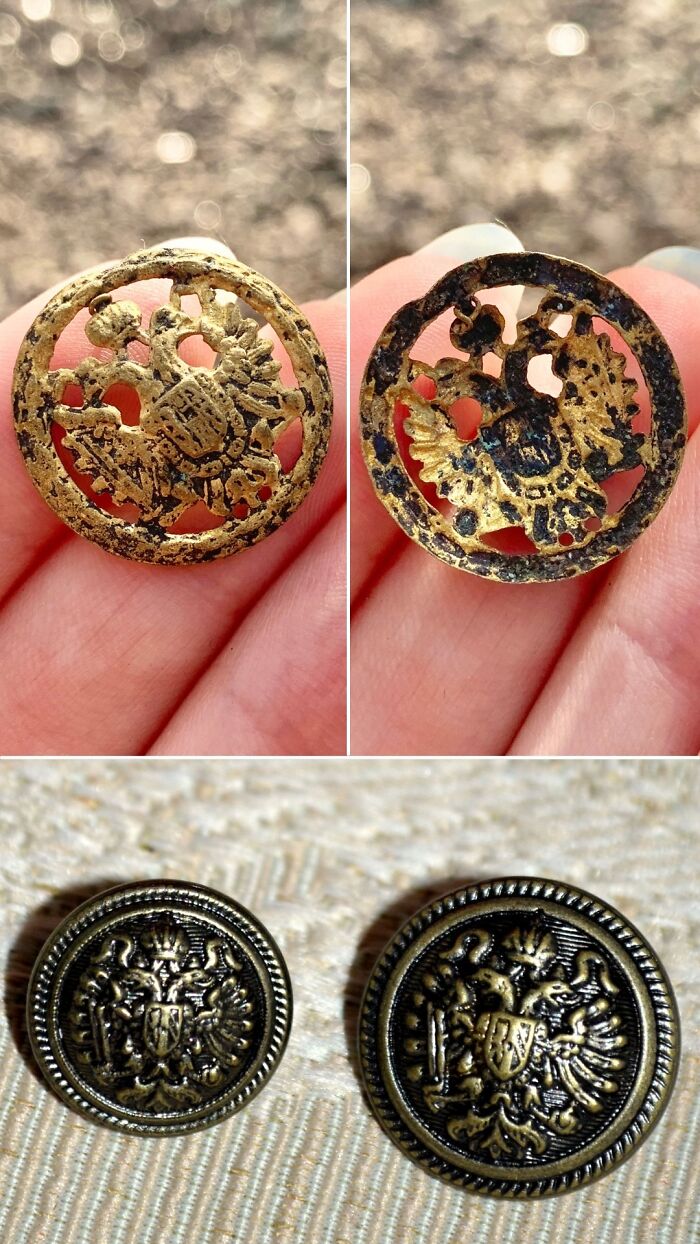 100 Year Old (Part Of A) Button From The Austro-Hungarian Empire Times