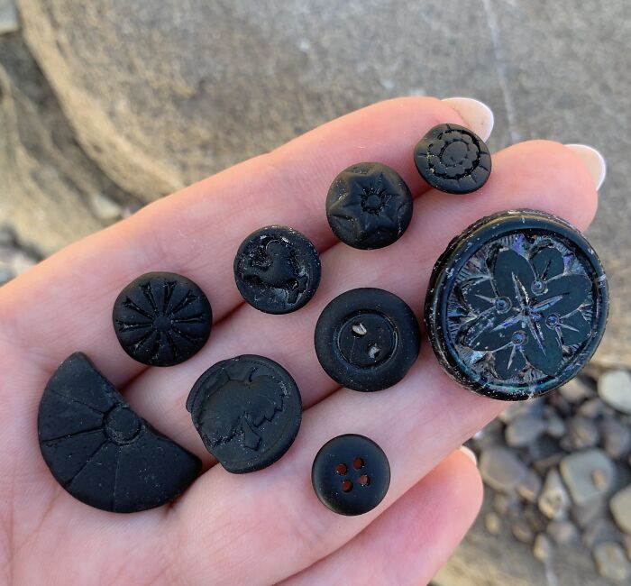 Antique Black Glass Buttons