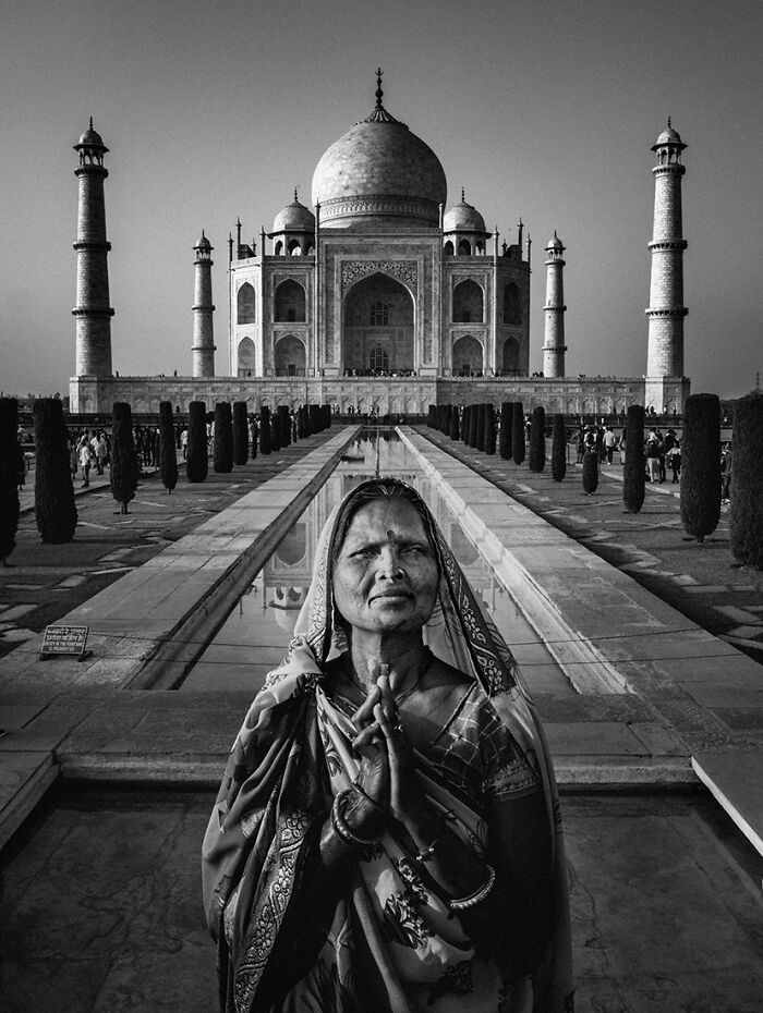 Monochrome Photographer Of The Year 2023 And 1st Place In The Portrait Category: "An Acid Attack Survivor (Portrait At The Taj Mahal)" By Érico Hiller , Brazil