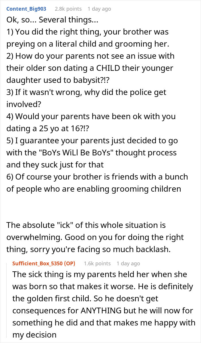 Woman Is Disgusted By Her 25 Y.O. Brother Dating A 16 Y.O., Decides To Uncover Their Secret Woman Is Disgusted By Her 25 Y.O. Brother Dating A 16 Y.O., Decides To Uncover Their Secret