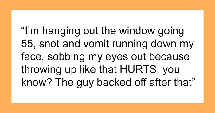Pregnant Woman Gets Carsick Just As An Aggressive Driver Pulls Up Next To Her Window