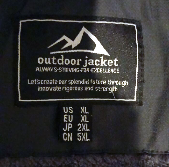 The Size Difference Of My Jacket Between Countries