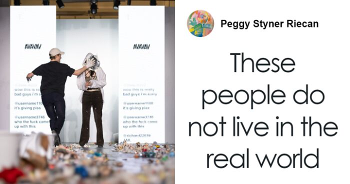 Chaos At Milan Fashion Show As Audience Pelts Models With Discarded Food