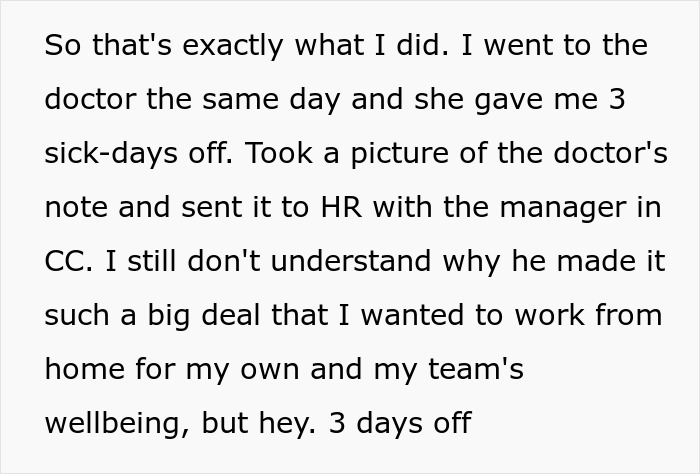 Manager Tells Sick Employee To Come To The Office Unless They Have A Doctor's Note, Regrets It Manager Tells Sick Employee To Come To The Office Unless They Have A Doctor's Note, Regrets It