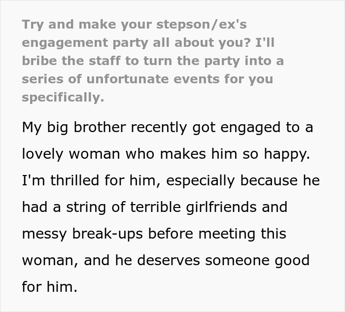 Guy’s Ex, Who Is Also His Stepmom, Gets Shut Down As She Tries To Ruin His Engagement Party