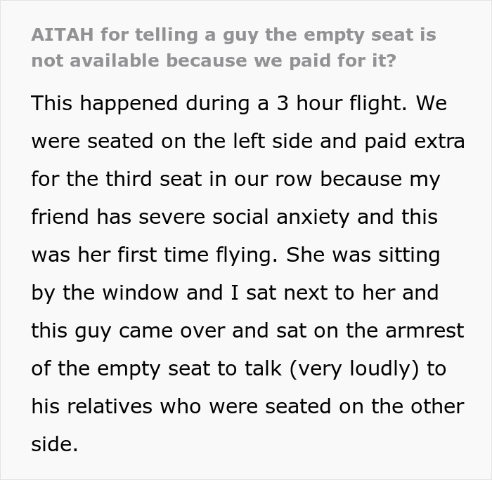 Plane Passenger Doesn’t Want Another Guy To Occupy The Seat They’ve Paid To Keep Empty, Drama Ensues Plane Passenger Doesn’t Want Another Guy To Occupy The Seat They’ve Paid To Keep Empty, Drama Ensues