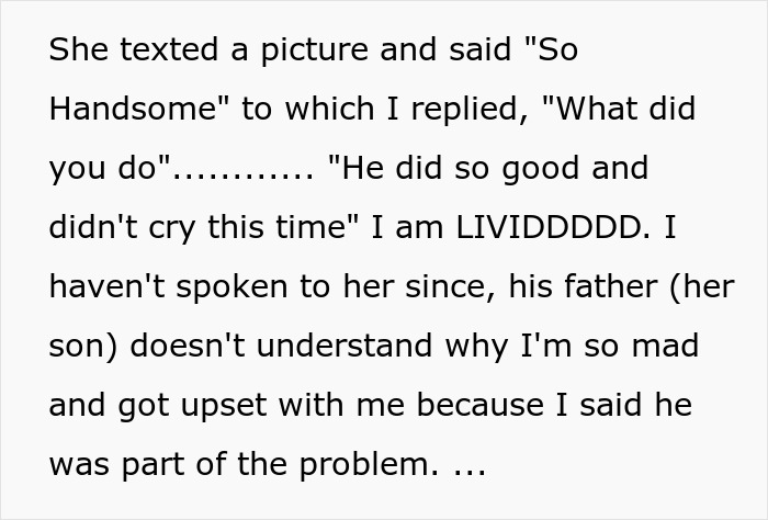 Woman Stops Talking To Her MIL After She Cuts All Of Her Son’s Hair Off Without Permission Woman Stops Talking To Her MIL After She Cuts All Of Her Son’s Hair Off Without Permission