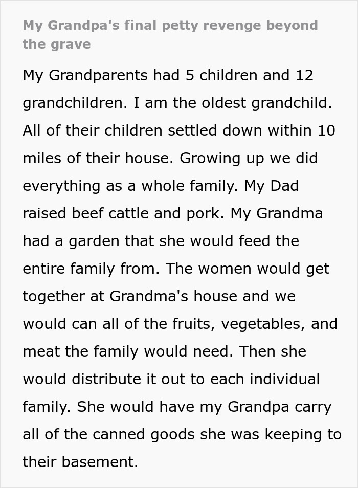 Grandpa Dutifully Hid Grandma’s Homemade Green Beans Till They Were Posthumously Found By Grandkids