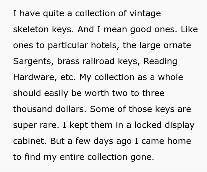 MIL Sells Guy's Skeleton Key Collection To Buy Herself A Phone, He Gets Her Arrested