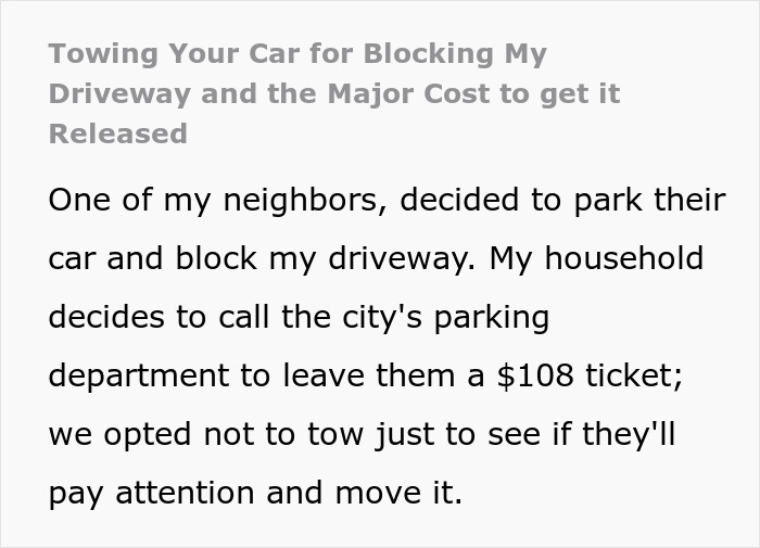 Jerk Driver Makes Expensive Mistake Of Blocking Neighbor’s Driveway
