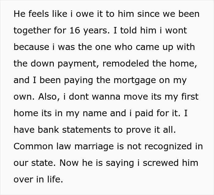 Ex Feels Entitled To Half Of House Sale Earnings, Is Shocked To Be Left With Nothing Ex Feels Entitled To Half Of House Sale Earnings, Is Shocked To Be Left With Nothing
