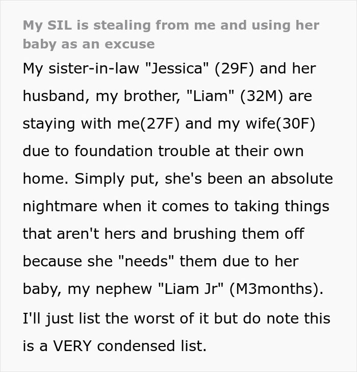 SIL Uses Her Baby As A Shield, Keeps Stealing This Woman's Stuff, Regrets It Dearly SIL Uses Her Baby As A Shield, Keeps Stealing This Woman's Stuff, Regrets It Dearly