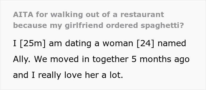 Guy Abandons GF At Restaurant Just Because She Orders Spaghetti