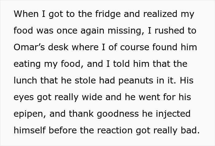 Woman Faces Backlash At Work After A Food Thief With A Severe Allergy Steals Her Lunch Woman Faces Backlash At Work After A Food Thief With A Severe Allergy Steals Her Lunch