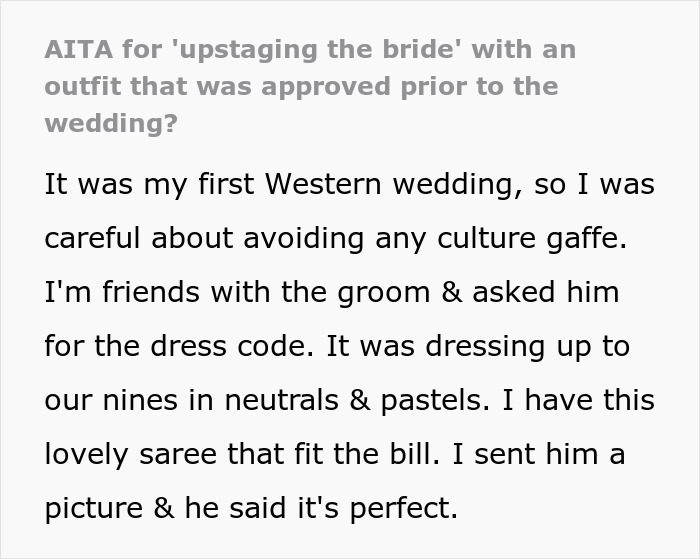Wedding Guest Gets Bashed By The Bride For Allegedly Trying To 'Upstage' Her With Her Outfit Wedding Guest Gets Bashed By The Bride For Allegedly Trying To 'Upstage' Her With Her Outfit