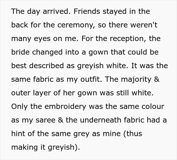 Wedding Guest Gets Bashed By The Bride For Allegedly Trying To 'Upstage' Her With Her Outfit Wedding Guest Gets Bashed By The Bride For Allegedly Trying To 'Upstage' Her With Her Outfit