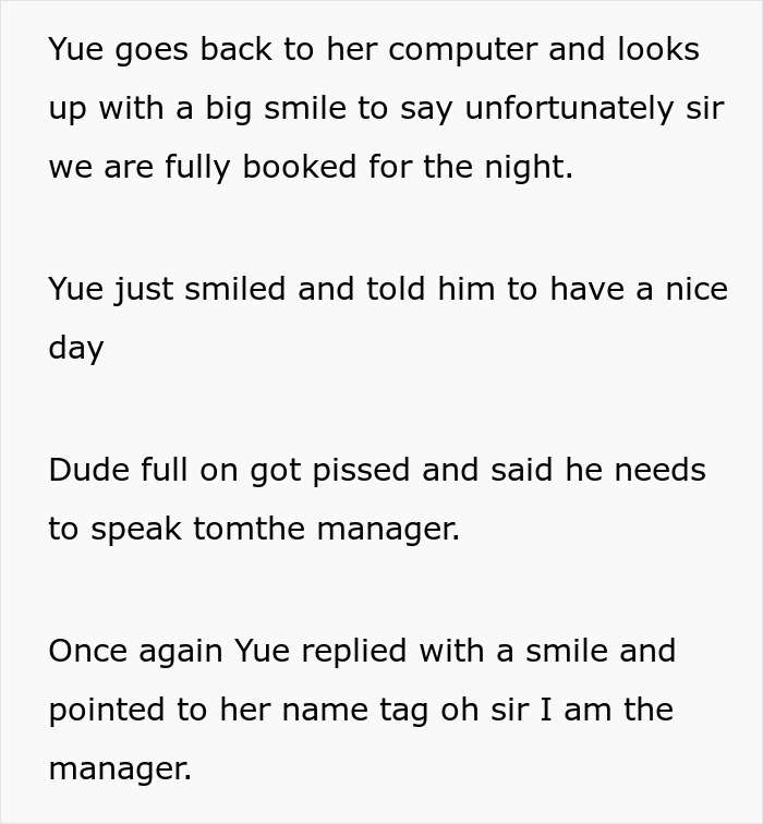 Entitled Hotel Guest Calls Concierge A “Little Girl” When She Doesn’t Do His Bidding, Regrets It Entitled Hotel Guest Calls Concierge A “Little Girl” When She Doesn’t Do His Bidding, Regrets It