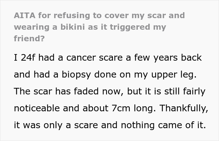 Woman Is Triggered By Biopsy Scar, Gets Mad Friend Won't Cover It Up