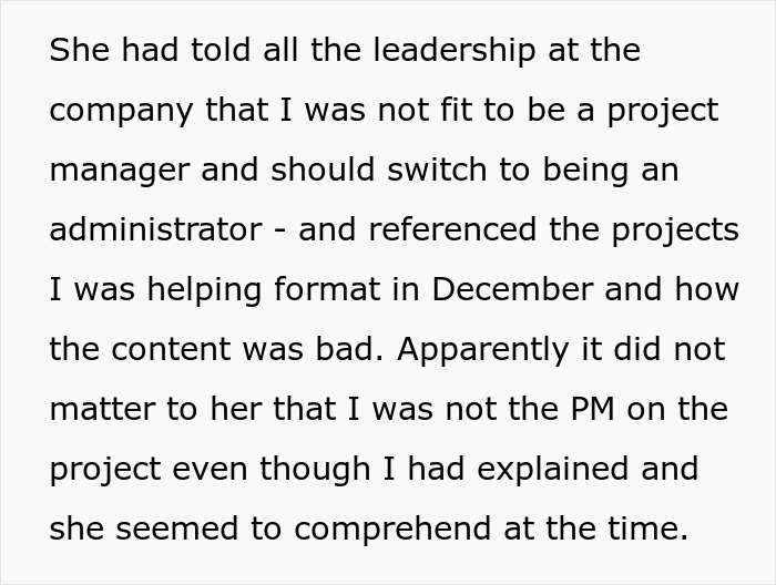 Woman Resigns After Being Removed From A Project, Watches Company Crumble Down At Her New Job Woman Resigns After Being Removed From A Project, Watches Company Crumble Down At Her New Job