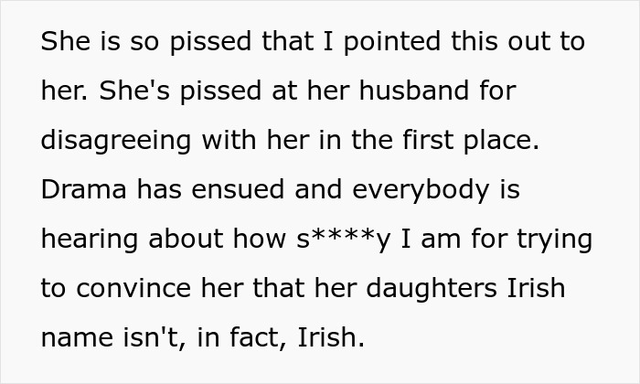 Mom Is Certain Her Baby’s Name Is Irish When It’s Really Not, Gets Upset When It's Pointed Out Mom Is Certain Her Baby’s Name Is Irish When It’s Really Not, Gets Upset When It's Pointed Out