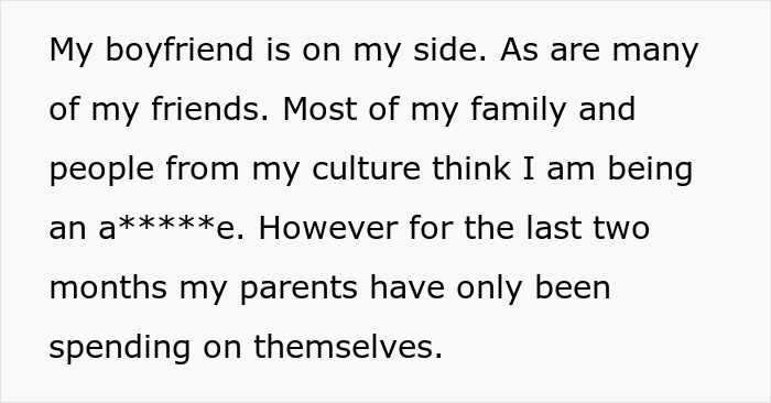 Parents Upset Daughter Cut Their Allowance By $200, The Amount They Kept Transferring To Her Brother Parents Upset Daughter Cut Their Allowance By $200, The Amount They Kept Transferring To Her Brother