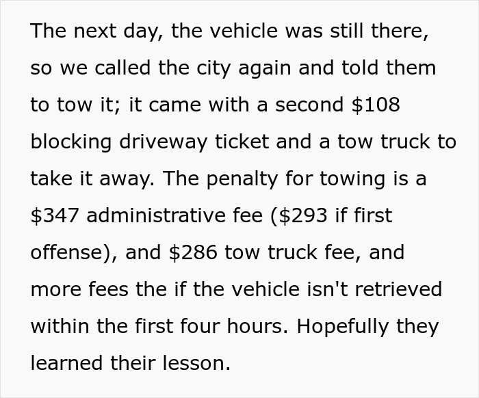 One Blocked Driveway Sets Off A Domino Effect, Leading To Thousands In Fines One Blocked Driveway Sets Off A Domino Effect, Leading To Thousands In Fines