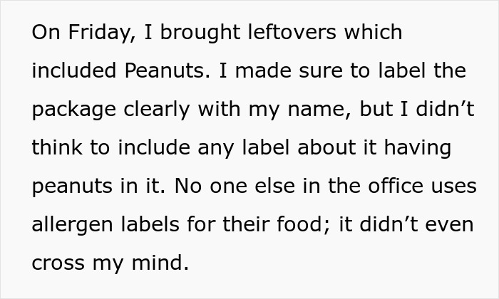 Woman Faces Backlash At Work After A Food Thief With A Severe Allergy Steals Her Lunch Woman Faces Backlash At Work After A Food Thief With A Severe Allergy Steals Her Lunch