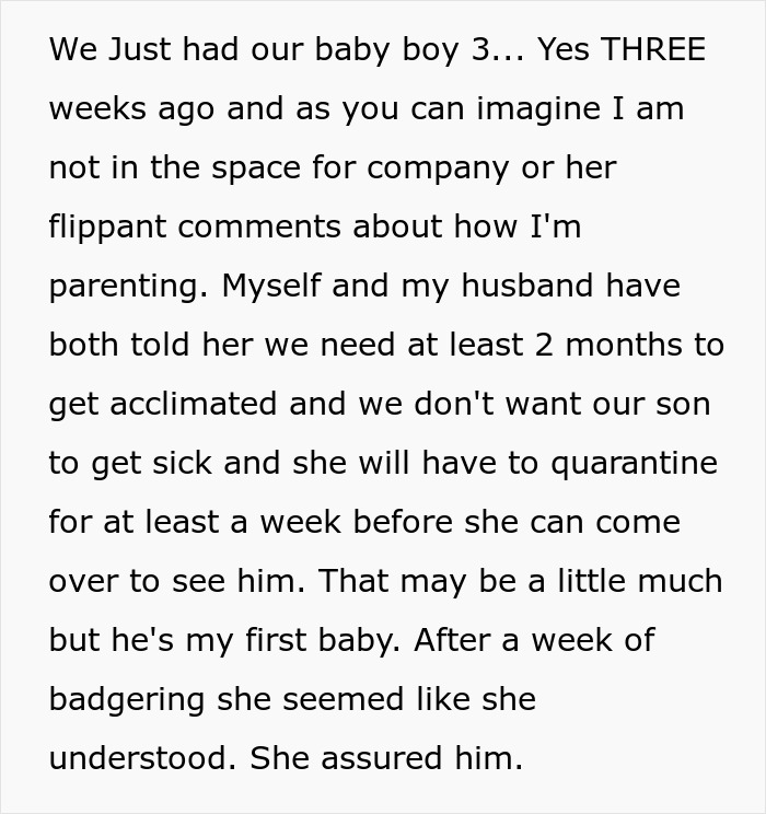 "MIL Ignored My Wishes And Got My 3-Week-Old Sick And Now I'm Leaving My Husband"