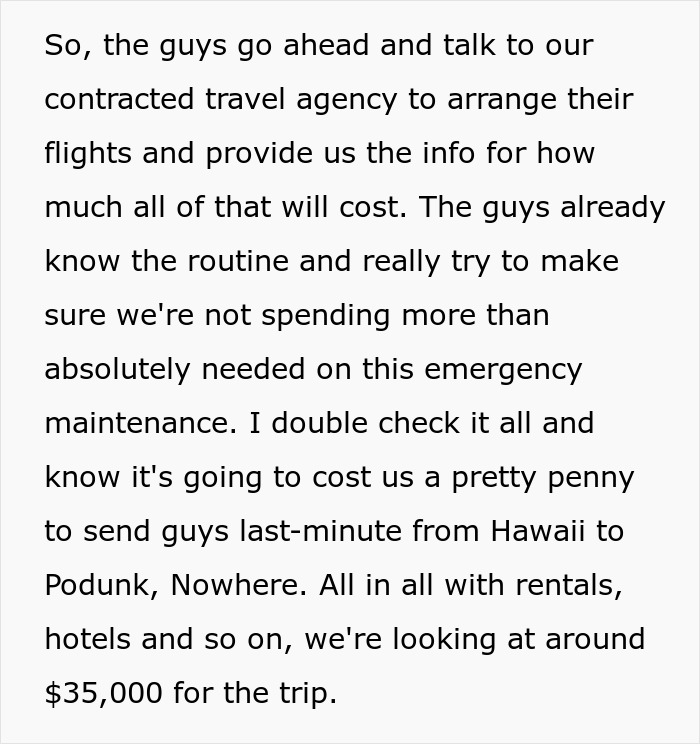 Company Thinks $35k For A Business Trip Is Absurd, Ends Up Paying Even More Company Thinks $35k For A Business Trip Is Absurd, Ends Up Paying Even More