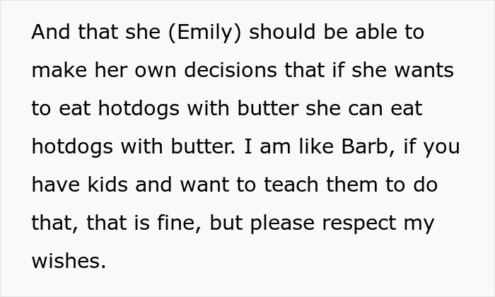 Woman Asks SIL To Stop Putting Butter On Her Food In Front Of Her Daughter