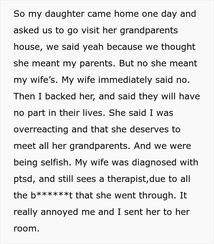 Dad Explains To His 16YO That Her Grandparents Abused Her Mom, She Invites Them Over To Her Birthday Dad Explains To His 16YO That Her Grandparents Abused Her Mom, She Invites Them Over To Her Birthday