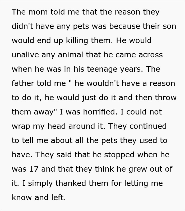 Woman Dumps Her BF After His Parents Warn Her Not To Leave Him Alone With Her Pets Woman Dumps Her BF After His Parents Warn Her Not To Leave Him Alone With Her Pets