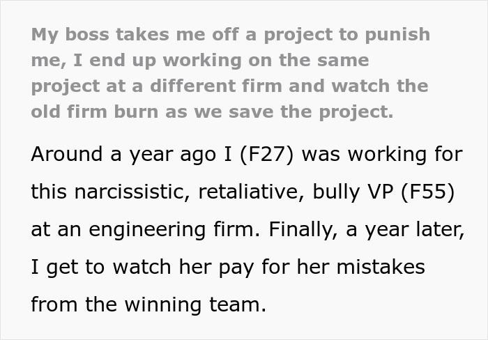 Woman Resigns After Being Removed From A Project, Watches Company Crumble Down At Her New Job Woman Resigns After Being Removed From A Project, Watches Company Crumble Down At Her New Job