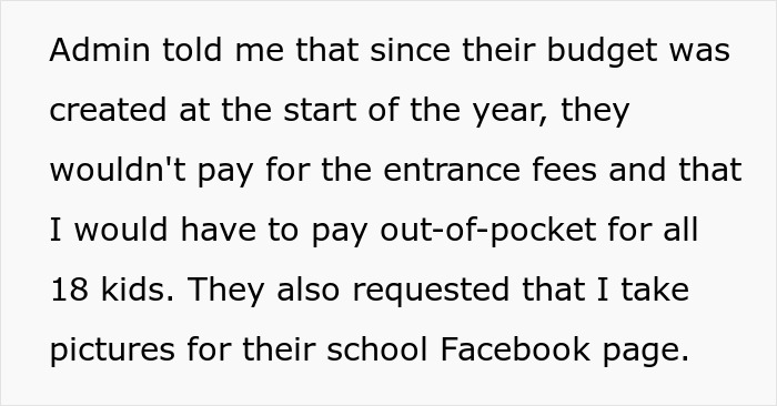 School Expects Teacher To Pay $400 For Student Trip, They Maliciously Comply School Expects Teacher To Pay $400 For Student Trip, They Maliciously Comply