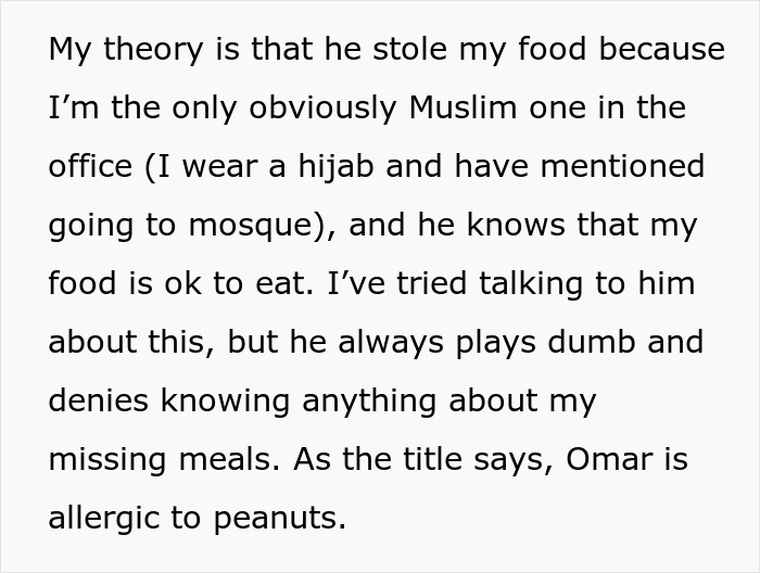 Woman Faces Backlash At Work After A Food Thief With A Severe Allergy Steals Her Lunch Woman Faces Backlash At Work After A Food Thief With A Severe Allergy Steals Her Lunch