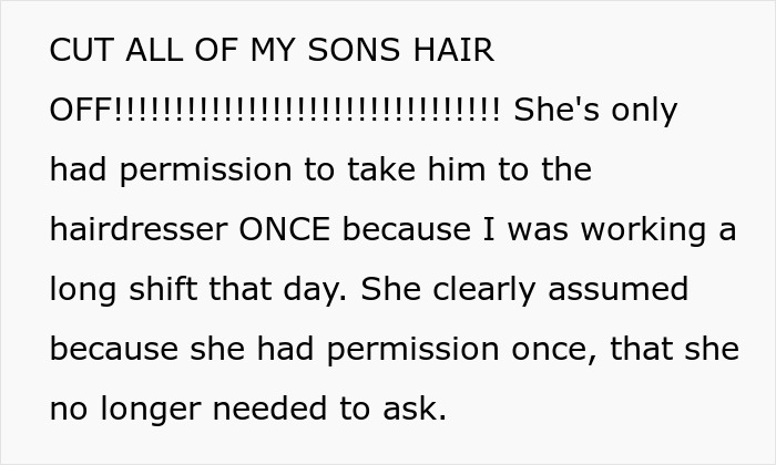 Woman Stops Talking To Her MIL After She Cuts All Of Her Son’s Hair Off Without Permission Woman Stops Talking To Her MIL After She Cuts All Of Her Son’s Hair Off Without Permission