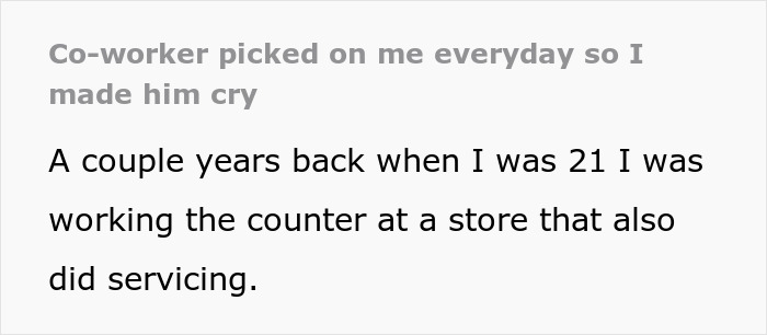 Person Keeps Getting Bullied At Work, Makes The Bully Cry When They Stand Up For Themselves Person Keeps Getting Bullied At Work, Makes The Bully Cry When They Stand Up For Themselves