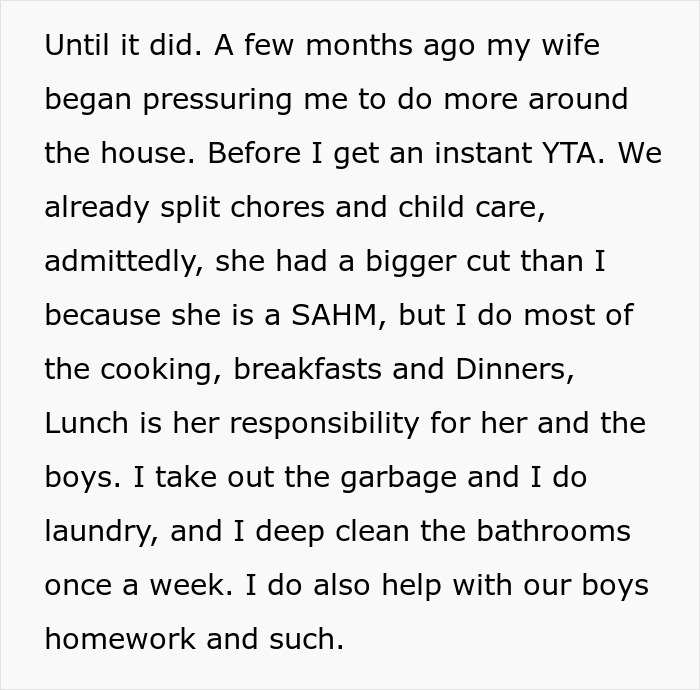 Husband Tries To Figure Out Why His Wife Is Pressuring Him To Take On More Chores, Tragedy Ensues Husband Tries To Figure Out Why His Wife Is Pressuring Him To Take On More Chores, Tragedy Ensues