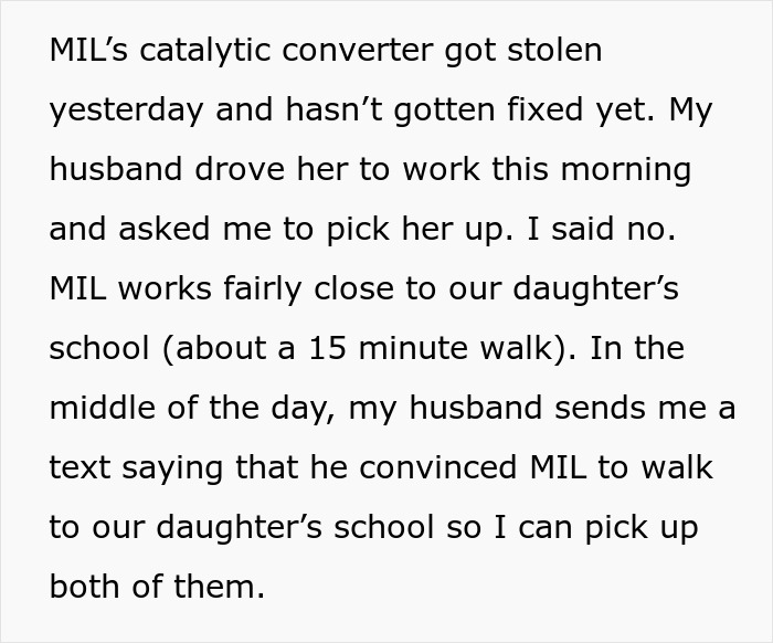 Woman Refuses To Downplay Her Boundary And Leaves MIL In A Parking Lot, Asks If She Was Wrong Woman Refuses To Downplay Her Boundary And Leaves MIL In A Parking Lot, Asks If She Was Wrong