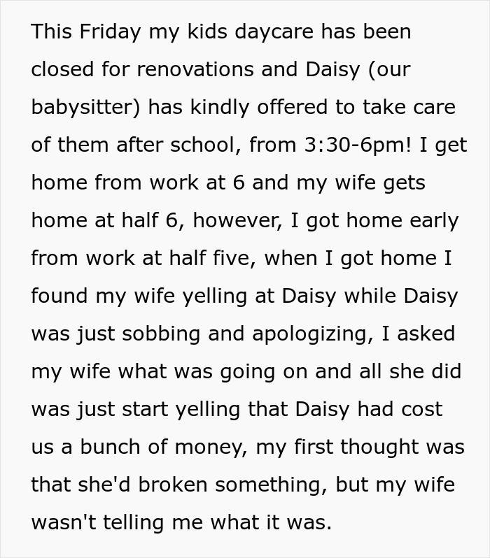 Woman Is Furious At Husband For Siding With Babysitter, She Leaves Home To Stay In Hotel Woman Is Furious At Husband For Siding With Babysitter, She Leaves Home To Stay In Hotel