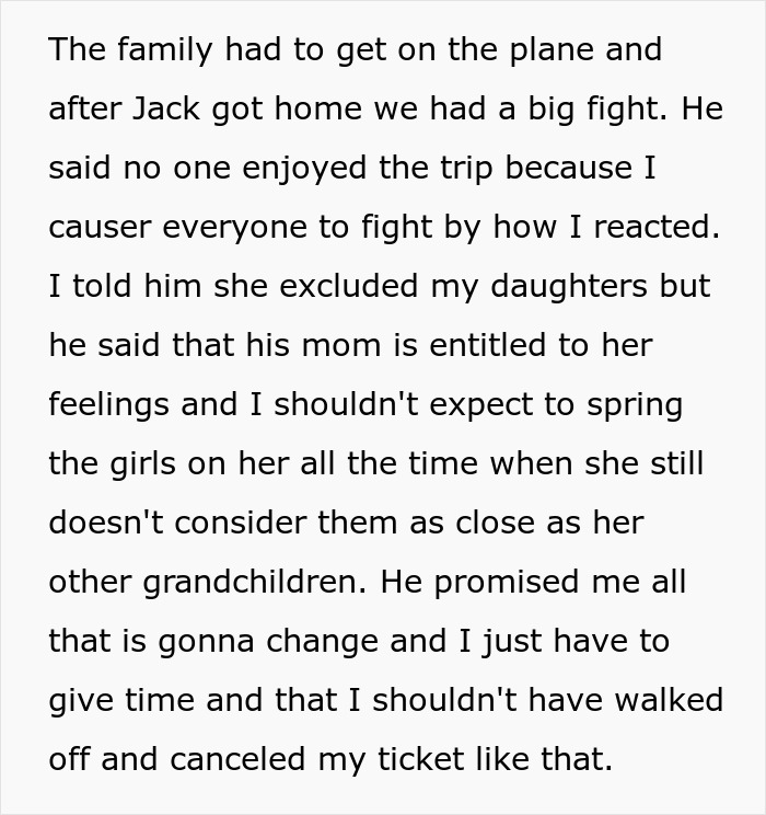 Woman Cancels Her Ticket And Leaves Family Vacation After Learning MIL Excluded Her Kids Only Woman Cancels Her Ticket And Leaves Family Vacation After Learning MIL Excluded Her Kids Only