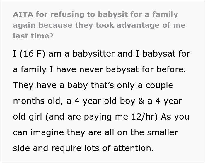 Woman Calls Babysitter Rude After She Refuses To Babysit Again