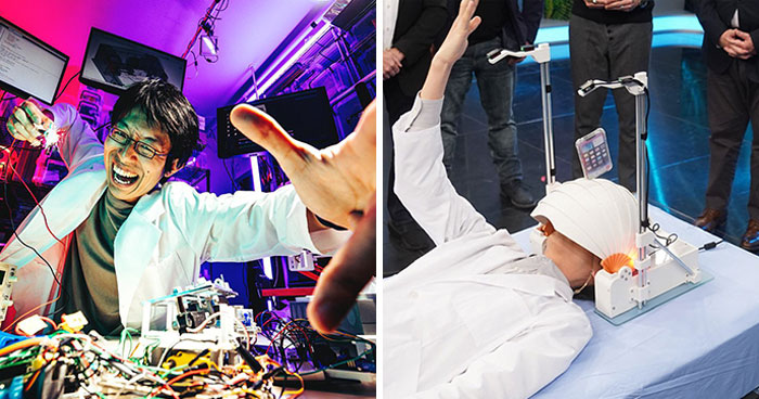 Here’s A Unique Gadget Created By This Guy to Protect Heads While Using Phones in Bed