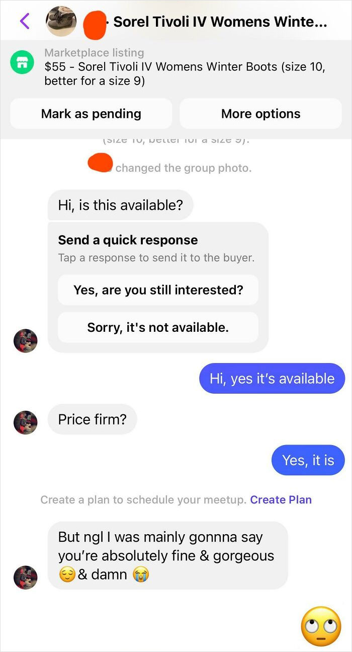 When Someone Tries To Use Facebook Marketplace As A Dating Website
