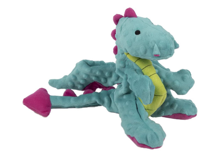 GoDog Dragons Chew Guard Squeaky Plush Dog Toy